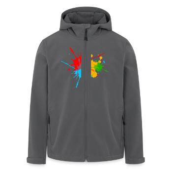 éclaboussures couleur, splash, color, taches - Veste softshell homme en polyester recyclé Stanley/Stella - noir - Devant - AI Model Male 185 light (185cm)