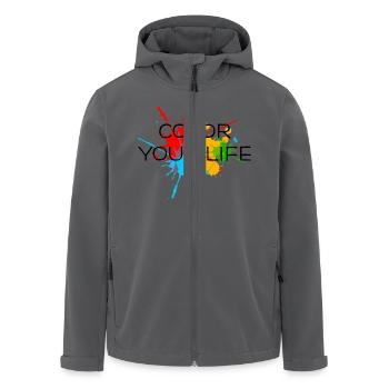éclaboussures couleur, splash, color, taches - Veste softshell homme en polyester recyclé Stanley/Stella - noir - Devant - AI Model Male 185 light (185cm)