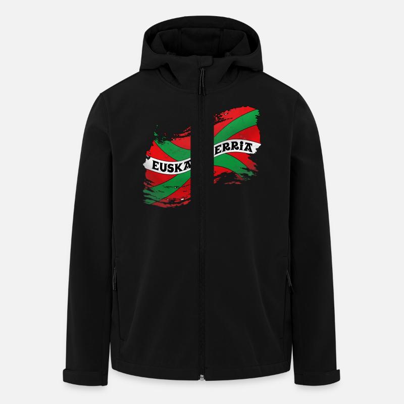 Drapeau Basque - Veste softshell homme en polyester recyclé Stanley/Stella - noir