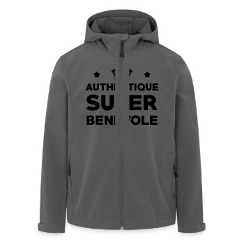 Bénévolat / Bénévole / Solidaire / Humanitaire - Veste softshell homme en polyester recyclé Stanley/Stella - noir - Devant - AI Model Male 185 light (185cm)