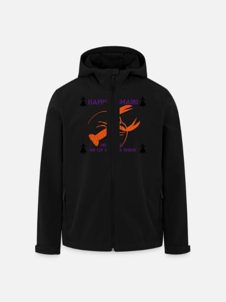 BREIZH HOMARD ! - Veste softshell homme en polyester recyclé Stanley/Stella - noir