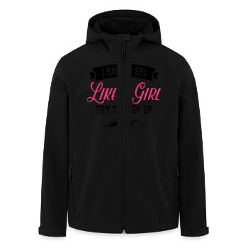 I Know I Ski Like A Girl - Try To Keep Up - Veste softshell homme en polyester recyclé Stanley/Stella - noir - Devant - AI Model Male 185 light (185cm)