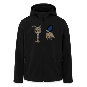 Fliege - Fly - Recycelte Männer Softshell-Jacke von Stanley/Stella - Schwarz - Vorne - AI Model Male 185 light (185cm)