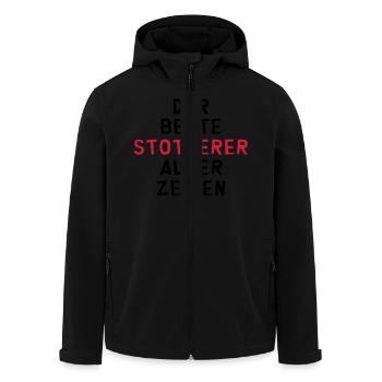 Stotterer Stotterin Stottern Stammeln Schwätzer - Recycelte Männer Softshell-Jacke von Stanley/Stella - Schwarz - Vorne - AI Model Male 185 light (185cm)