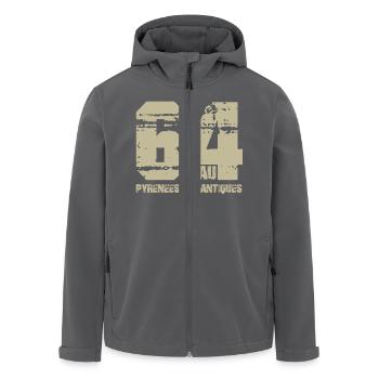 France Aquitaine Pyrénées Atlantiques 64 Pau - Veste softshell homme en polyester recyclé Stanley/Stella - noir - Devant - AI Model Male 185 light (185cm)