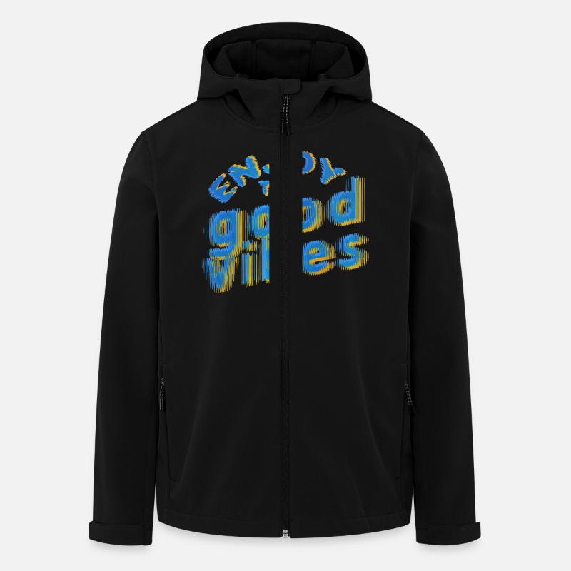 Good Vibes (lettrage) 02 - Veste softshell homme en polyester recyclé Stanley/Stella - noir