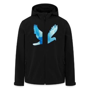Taube Frieden blau Friedenstaube - Recycelte Männer Softshell-Jacke von Stanley/Stella - Schwarz - Vorne - AI Model Male 185 light (185cm)