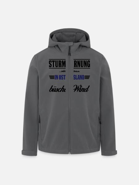 Sturmwarnung Ostfriesland - büschen Wind - Recycelte Männer Softshell-Jacke von Stanley/Stella - Schwarz