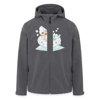 Woman Talking On The Phone In A Bubble Bath - Veste softshell homme en polyester recyclé Stanley/Stella - noir - Devant - AI Model Male 185 light (185cm)