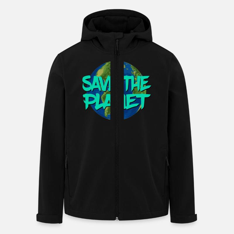Sauvez la planète - Veste softshell homme en polyester recyclé Stanley/Stella - noir