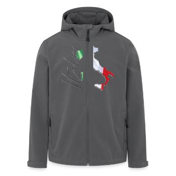 Italy Flag in Italy Map IT - Men’s Recycled Softshell Jacket by Stanley/Stella - black - Front - AI Model Male 185 light (185cm)