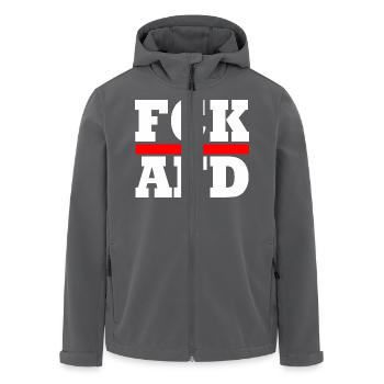 Fck afd - Men’s Recycled Softshell Jacket by Stanley/Stella - anthracite - Front - AI Model Male 185 light (185cm)