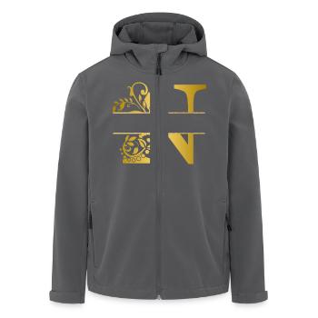Personalisierter Buchstabe n Gold Blumen - Geschenkidee - Recycelte Männer Softshell-Jacke von Stanley/Stella - Schwarz - Vorne - AI Model Male 185 light (185cm)