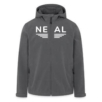 Design Népal – Aventure himalayenne - Veste softshell homme en polyester recyclé Stanley/Stella - noir - Devant - AI Model Male 185 light (185cm)