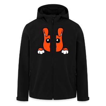 Hund Hinter Mauer Zaun Schild Guckt Glücklich Süß - Recycelte Männer Softshell-Jacke von Stanley/Stella - Schwarz - Vorne - AI Model Male 185 light (185cm)