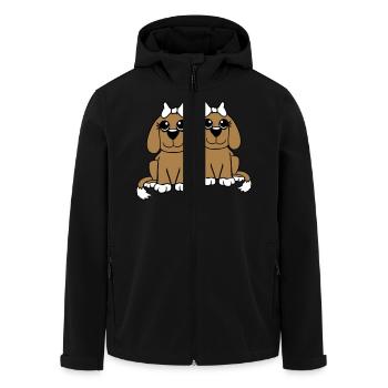 2 Équipe de chiens Deux amis Petites amies Couple Équipage - Veste softshell homme en polyester recyclé Stanley/Stella - noir - Devant - AI Model Male 185 light (185cm)