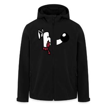 Hund Gesicht Lustig Süß Zunge Herausstrecken Kopf - Recycelte Männer Softshell-Jacke von Stanley/Stella - Schwarz - Vorne - AI Model Male 185 light (185cm)