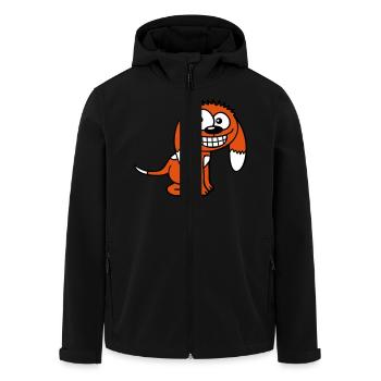 Dog looks funny grin happy smile fun - Men’s Recycled Softshell Jacket by Stanley/Stella - black - Front - AI Model Male 185 light (185cm)