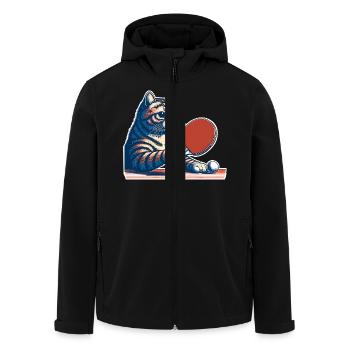 Chat de ping-pong - Veste softshell homme en polyester recyclé Stanley/Stella - noir - Devant - AI Model Male 185 light (185cm)