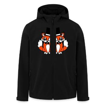 2 Foxes Friends Lunettes Monocle Homme Top Hat - Veste softshell homme en polyester recyclé Stanley/Stella - noir - Devant - AI Model Male 185 light (185cm)