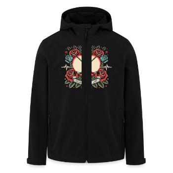 Herzschlag Eishockey - Recycelte Männer Softshell-Jacke von Stanley/Stella - Schwarz - Vorne - AI Model Male 185 light (185cm)