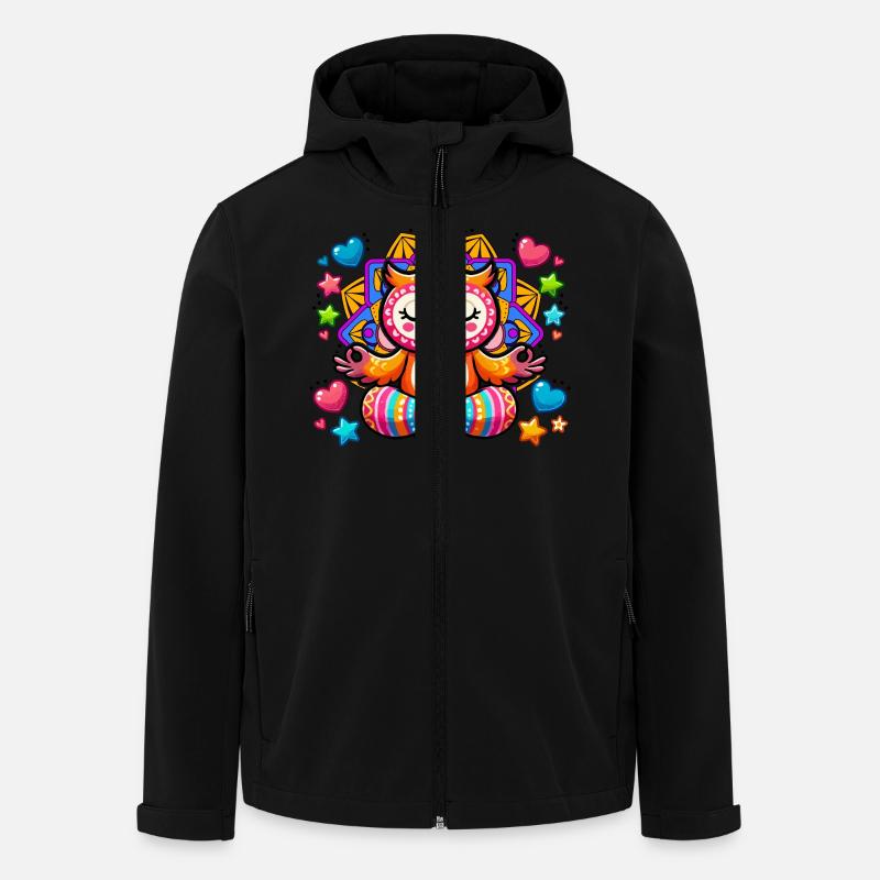 Eule Mandala Yoga - Recycelte Männer Softshell-Jacke von Stanley/Stella - Schwarz