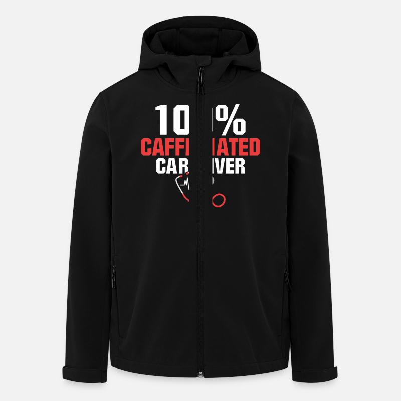 100 % caféiné Aidant aidant - Veste softshell homme en polyester recyclé Stanley/Stella - noir