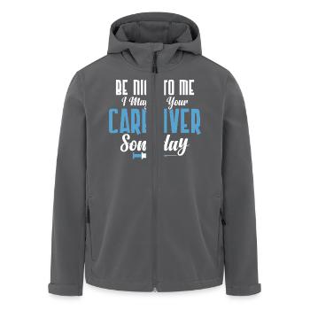 Be Nice To Me I May Be Your Caregiver Someday Care - Recycelte Männer Softshell-Jacke von Stanley/Stella - Anthrazit - Vorne - AI Model Male 185 light (185cm)