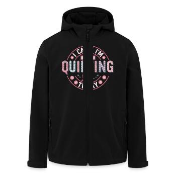 I Can't I'm Quilting Today Quilter Sewing - Men’s Recycled Softshell Jacket by Stanley/Stella - black - Front - AI Model Male 185 light (185cm)