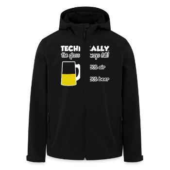Funny Beer The Glass is Always Full - Men’s Recycled Softshell Jacket by Stanley/Stella - black - Front - AI Model Male 185 light (185cm)
