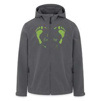 Marcher pieds nus c’est mon équipement Nature - Veste softshell homme en polyester recyclé Stanley/Stella - noir - Devant - AI Model Male 185 light (185cm)