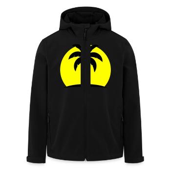 Palm Tree Beach Sun - Men’s Recycled Softshell Jacket by Stanley/Stella - black - Front - AI Model Male 185 light (185cm)