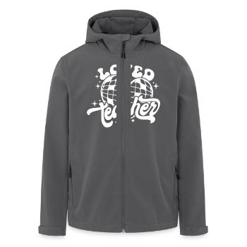 Loved Teacher Heart Disco Art - Men’s Recycled Softshell Jacket by Stanley/Stella - black - Front - AI Model Male 185 light (185cm)