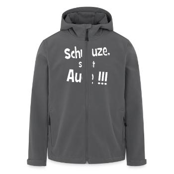 Schnauze, sonst Auge!!! - Prügel - Schlägerei - Recycelte Männer Softshell-Jacke von Stanley/Stella - Anthrazit - Vorne - AI Model Male 185 light (185cm)