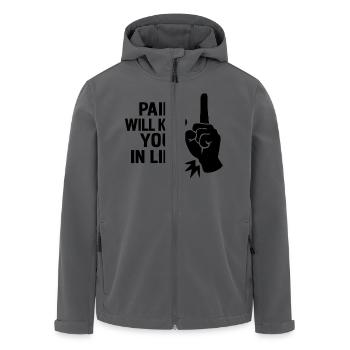 Pain will keep you in line - Men’s Recycled Softshell Jacket by Stanley/Stella - black - Front - AI Model Male 185 light (185cm)