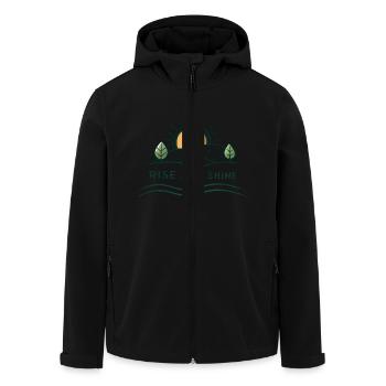 Rise and Shine - Men’s Recycled Softshell Jacket by Stanley/Stella - black - Front - AI Model Male 185 light (185cm)