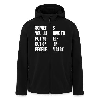 Parfois, il suffit de se mettre hors de la - Veste softshell homme en polyester recyclé Stanley/Stella - noir - Devant - AI Model Male 185 light (185cm)