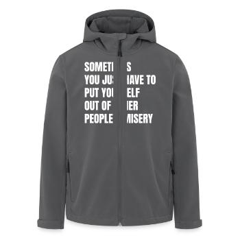 Parfois, il suffit de se mettre hors de la - Veste softshell homme en polyester recyclé Stanley/Stella - charbon - Devant - AI Model Male 185 light (185cm)