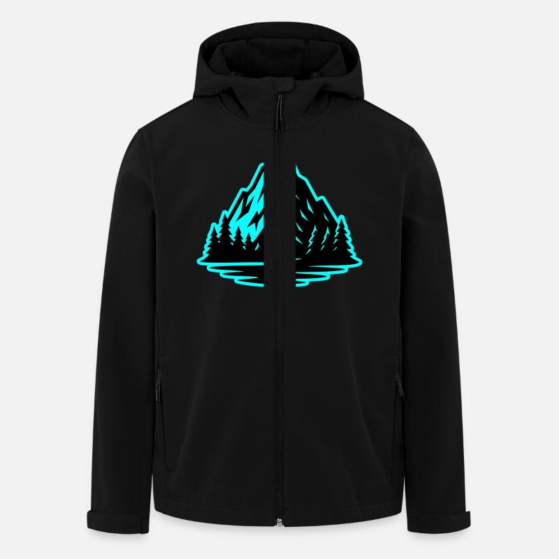 Berg Symbol Natur - Recycelte Männer Softshell-Jacke von Stanley/Stella - Schwarz