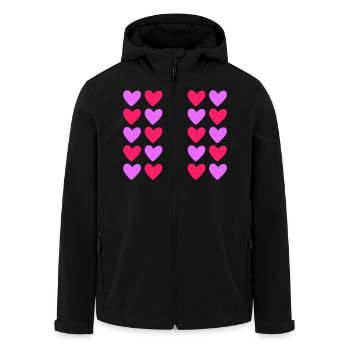 Coeurs Coeur d’amour coloré - Veste softshell homme en polyester recyclé Stanley/Stella - noir - Devant - AI Model Male 185 light (185cm)