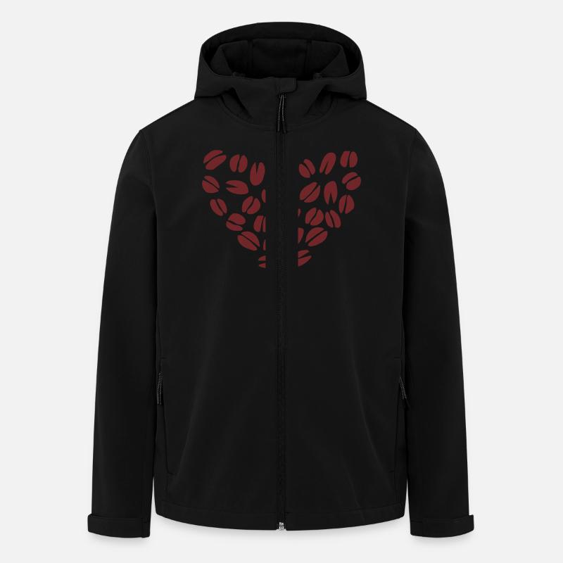Coeur de grain de café - Veste softshell homme en polyester recyclé Stanley/Stella - noir