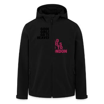 good girls go to heaven bad girls go to london - Men’s Recycled Softshell Jacket by Stanley/Stella - black - Front - AI Model Male 185 light (185cm)