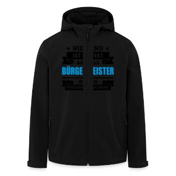 Funshirt Bürgermeister - Recycelte Männer Softshell-Jacke von Stanley/Stella - Schwarz - Vorne - AI Model Male 185 light (185cm)