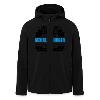 Funshirt Mecklenburger - Recycelte Männer Softshell-Jacke von Stanley/Stella - Schwarz - Vorne - AI Model Male 185 light (185cm)