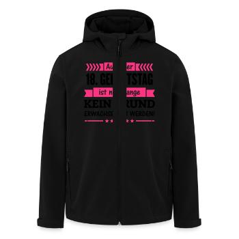 18 ist kein Grund - Recycelte Männer Softshell-Jacke von Stanley/Stella - Schwarz - Vorne - AI Model Male 185 light (185cm)