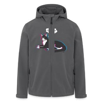 cat i'll kill you - Men’s Recycled Softshell Jacket by Stanley/Stella - anthracite - Front - AI Model Male 185 light (185cm)