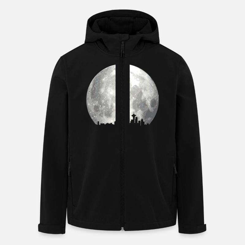 full moon skyline - Men’s Recycled Softshell Jacket by Stanley/Stella - black