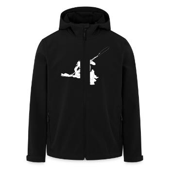 Kajak_Mann_Front_Weiss - Recycelte Männer Softshell-Jacke von Stanley/Stella - Schwarz - Vorne - AI Model Male 185 light (185cm)