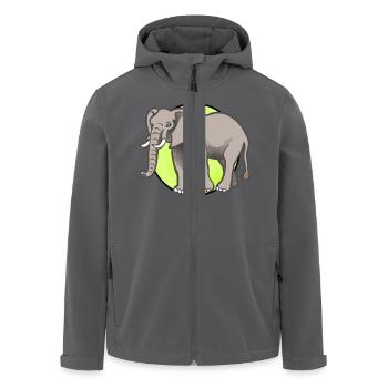 Elefant Elephant Zirkus - Recycelte Männer Softshell-Jacke von Stanley/Stella - Schwarz - Vorne - AI Model Male 185 light (185cm)