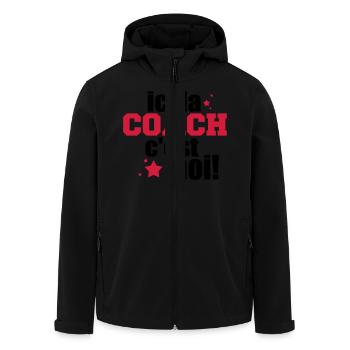 ICI La COACH C'est moi - Veste softshell homme en polyester recyclé Stanley/Stella - noir - Devant - AI Model Male 185 light (185cm)